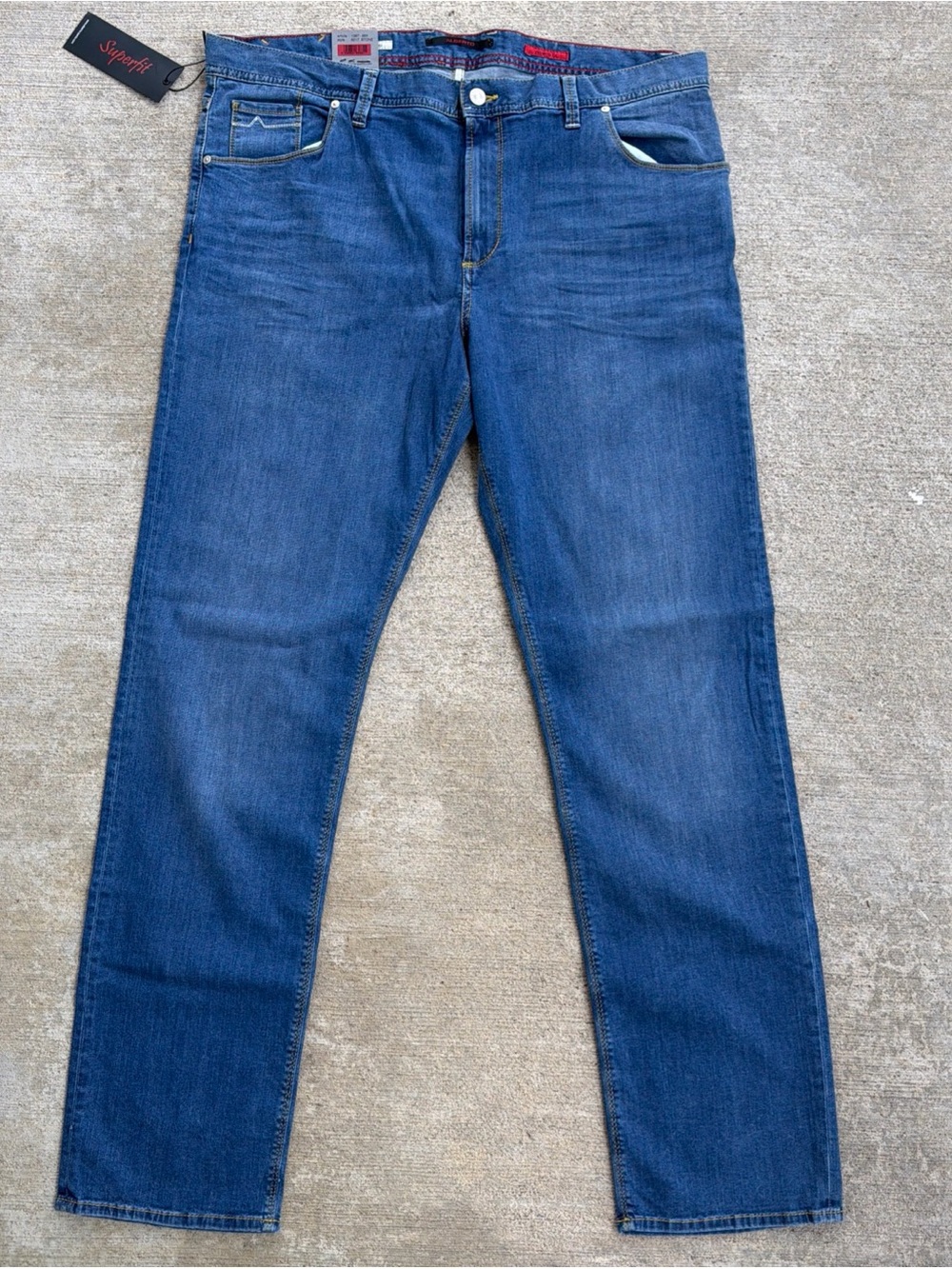$215 Alberto Men’s Stone Wash Superfit Denim Jeans Size 40X 34, NWT